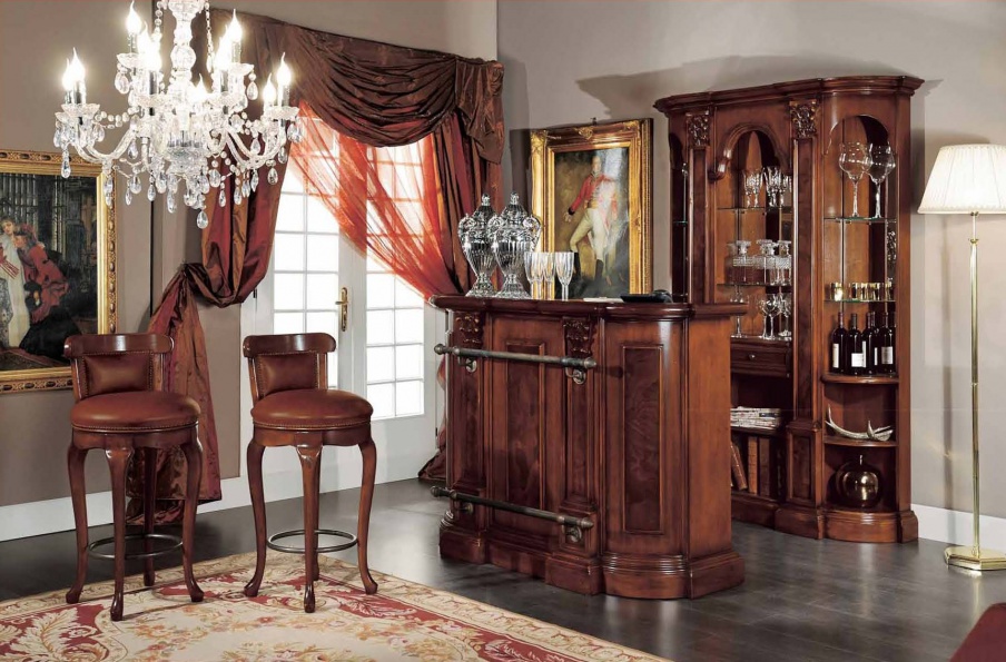 Bar (Suite bar) with finishes of antique brass, Mirandola Export