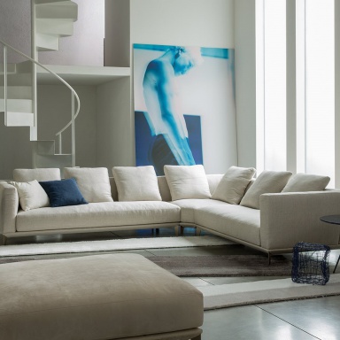 Modular sofa with pouffe Dylan