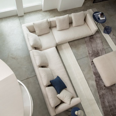 Modular sofa with pouffe Dylan