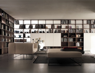 The rack is made of oak and glass Selecta, Lema