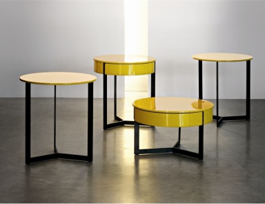 Bedside table finished in bronze and wood veneer Sign, Lema