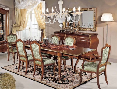 Sliding dining table in a classic style, Mirandola Export