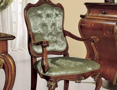 Chair with armrests and shaped legs, Mirandola Export