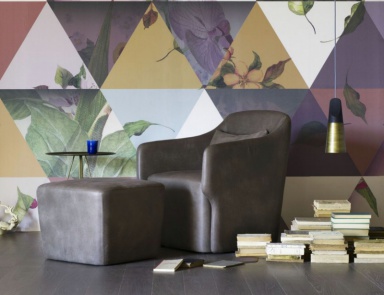 Chair in leather upholstered Lounge Ali, Miniforms