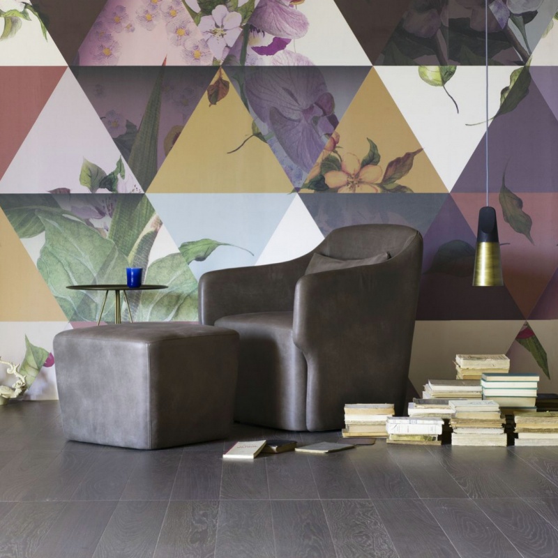 Chair in leather upholstered Lounge Ali, Miniforms