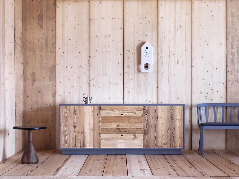 The Cabinet of natural wood Tola, Miniforms