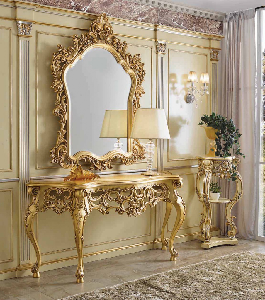 The console is natural wood Emperador Dark, Scappini & C 