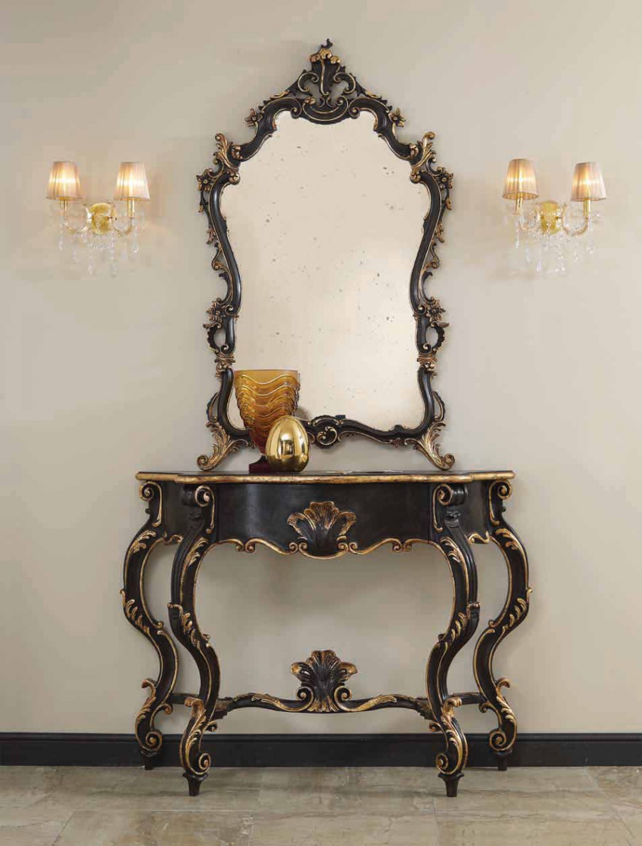 The console is natural wood Emperador Dark, Scappini & C