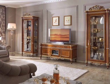 Showcase with a frame made of natural wood, Scappini & C