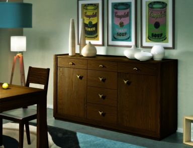 The sideboard in walnut veneer shade tobacco Giselle, Arve Style (the snack bar)