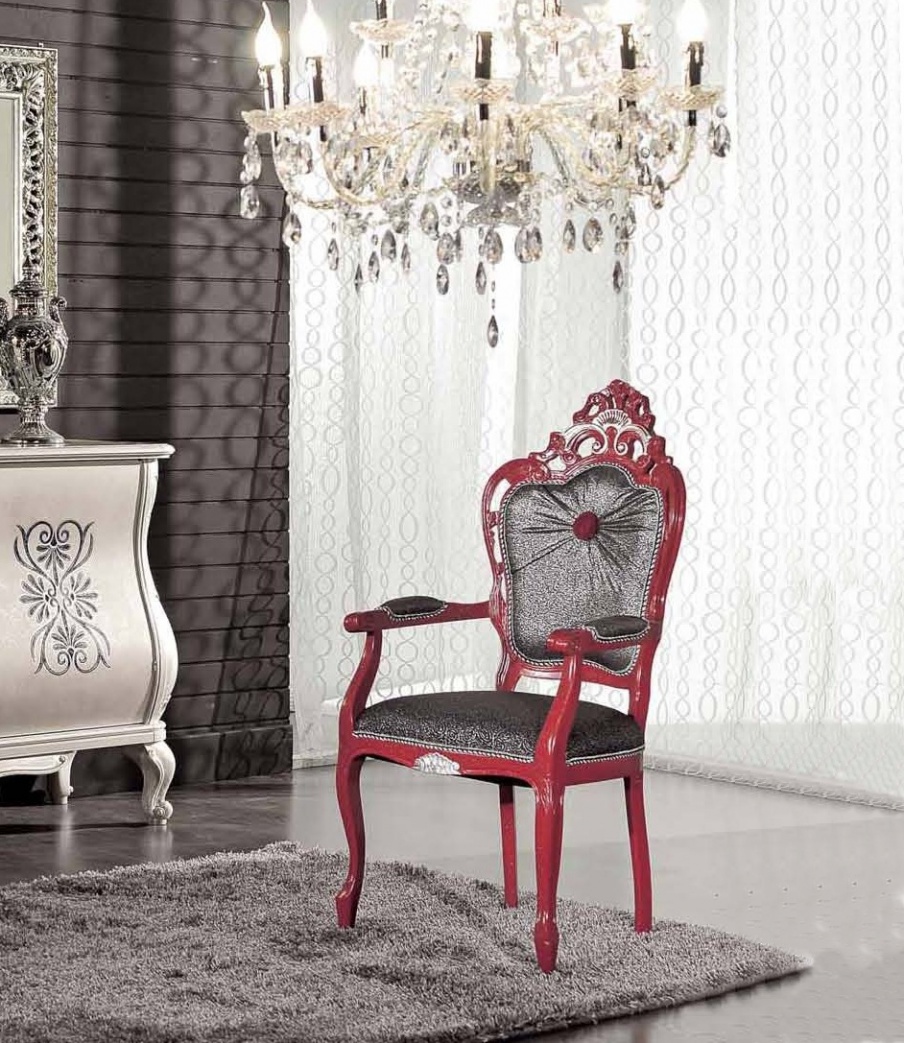 Chair with armrests and carved back, Mirandola Export