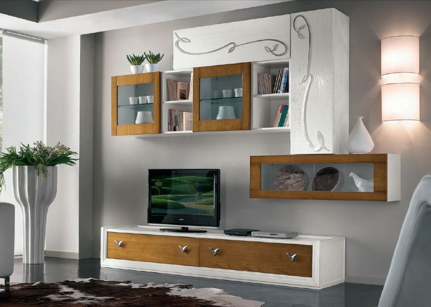 Modular storage system in walnut veneer and white lacquer Giselle, Arve Style
