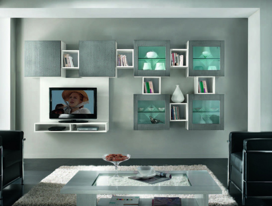 Modular storage system in white and gray shades Giselle, Arve Style 