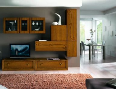 Modular storage finish walnut veneer Giselle, Arve Style