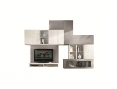 Modular storage system in gray lacquer with silver patina Giselle, Arve Style
