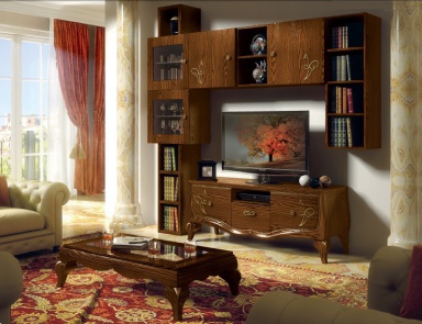 Sofa set in glossy walnut veneer Giselle, Arve Style