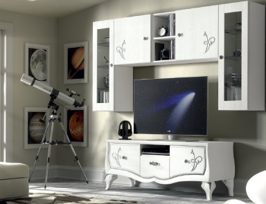 Modular storage system with silver details Chantal, Arve Style (glamorous living room furniture)