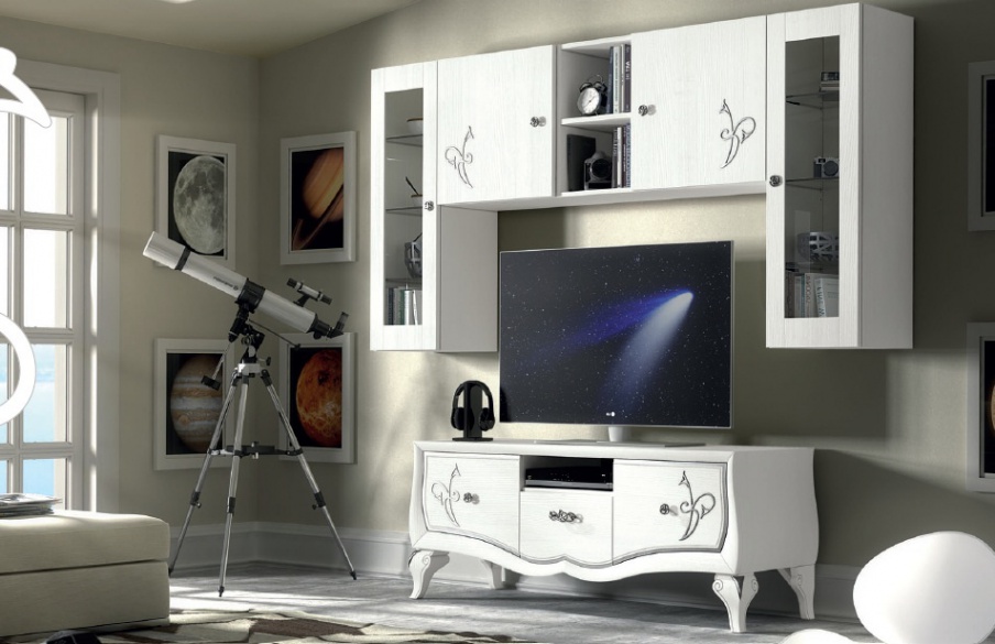 Modular storage system with silver details Chantal, Arve Style