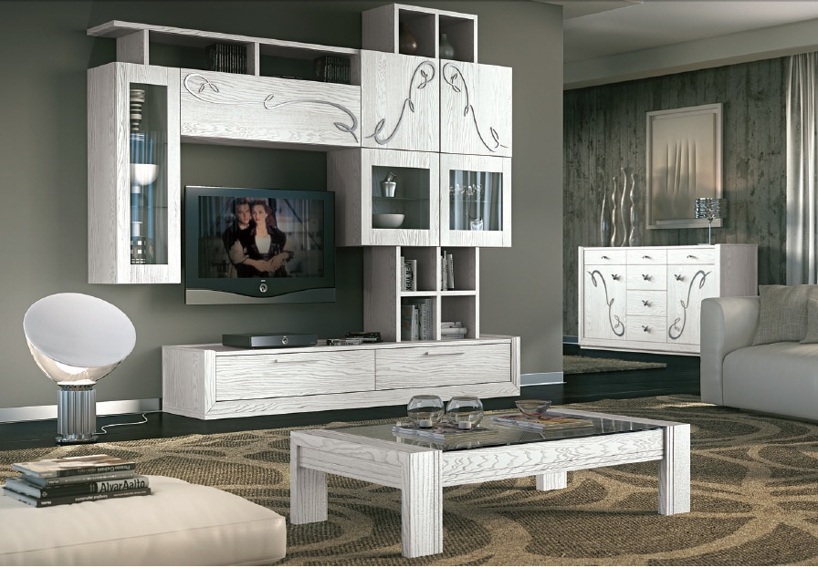 Sofa set in white lacquer with patina Giselle, Arve Style