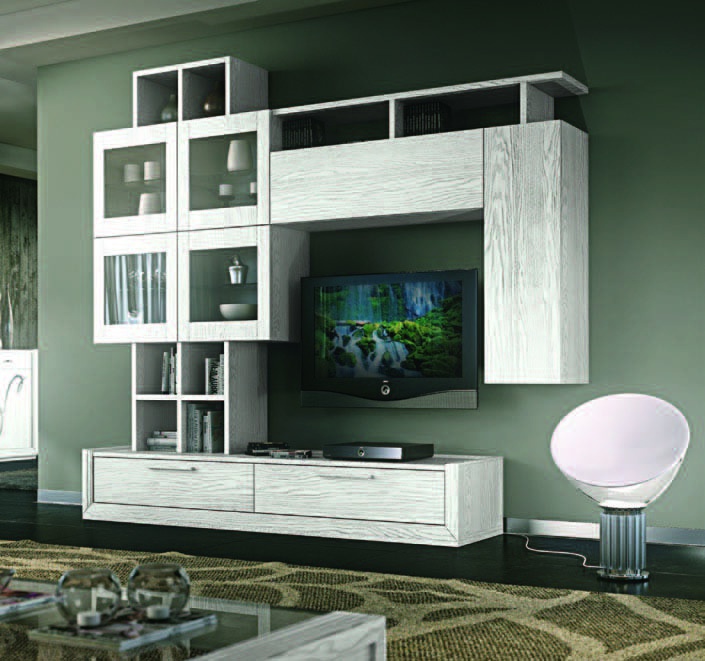 Modular storage system in solid wood and glass Giselle, Arve Style