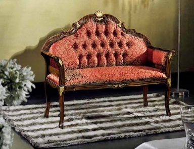 Two-seater sofa with a decorative pattern, Mirandola Export