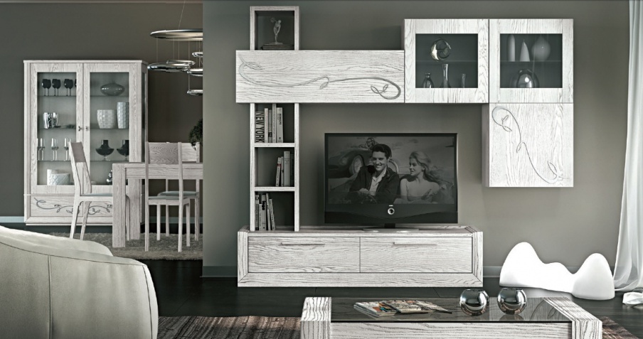 Modular storage system in silver-white Giselle, Arve Style