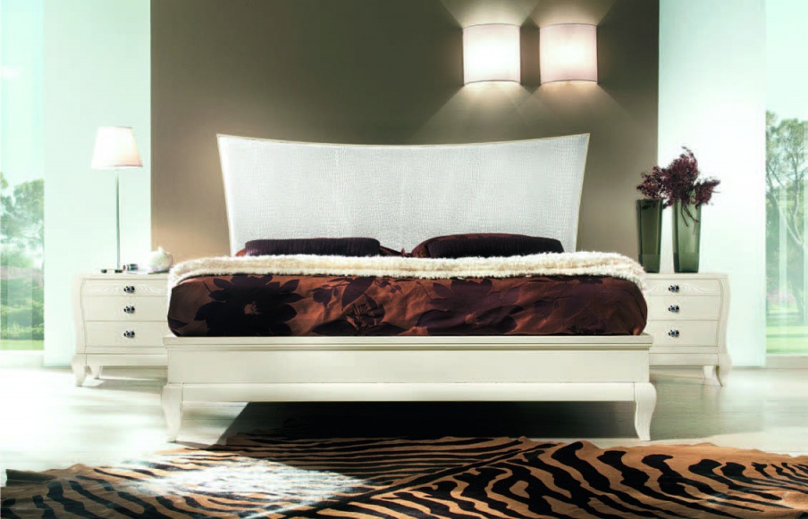 Bed with high headboard in eco-leather Mir?, Arve Style