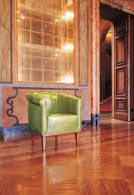 Chair leather upholstered Club Mascheroni