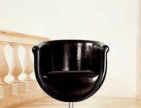 Chair swivel leather upholstered Compasso, Mascheroni