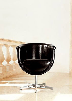 Chair swivel leather upholstered Compasso, Mascheroni