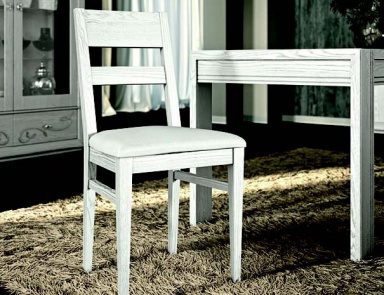 Chair in white lacquer with patina of silver Giselle, Arve Style