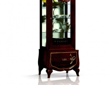 Showcase in veneer with a single sash of glass Chantal, Arve Style