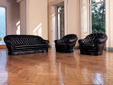 Armchair upholstered in leather, Great Glasgow, Mascheroni