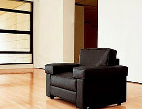 Armchair upholstered in leather Karisma, Mascheroni