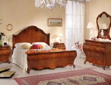 Set for bedroom in veneer with carving and inlaid Persia, Arve Style