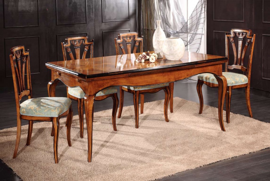 Set for the dining room in glossy veneer Gabriel, Arve Style