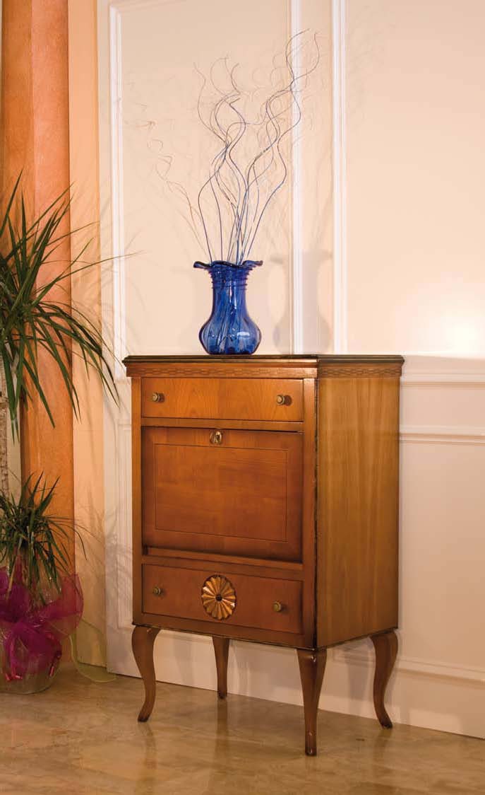 Secretaire in figured legs with hinged door Milly, Arve Style