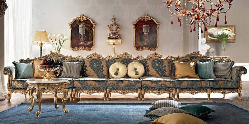 Sofa with a frame made of solid wood Casanova, Modenese Gastone 