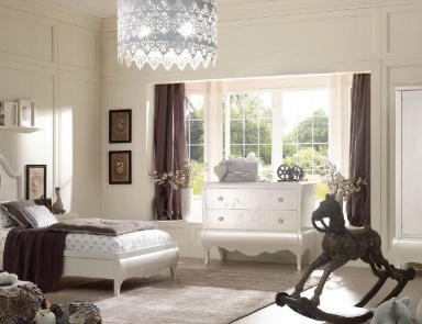 Set for bedroom in white and shades of grey New Romantic, Arve Style