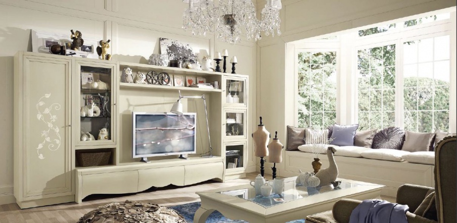 Sofa set of ivory shade New Romantic, Arve Style