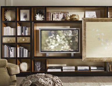 Rack for TV in shades of ivory and black New Romantic, Arve Style