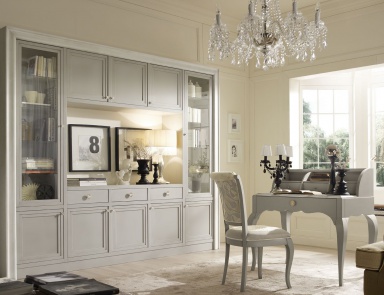 Shelving in gray lacquer shade New Romantic, Arve Style