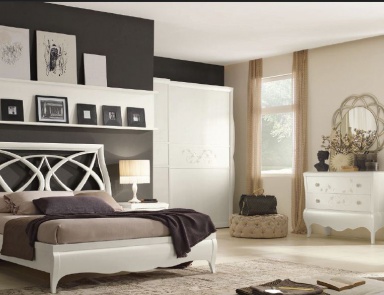 Set for bedroom in white New Romantic, Arve Style