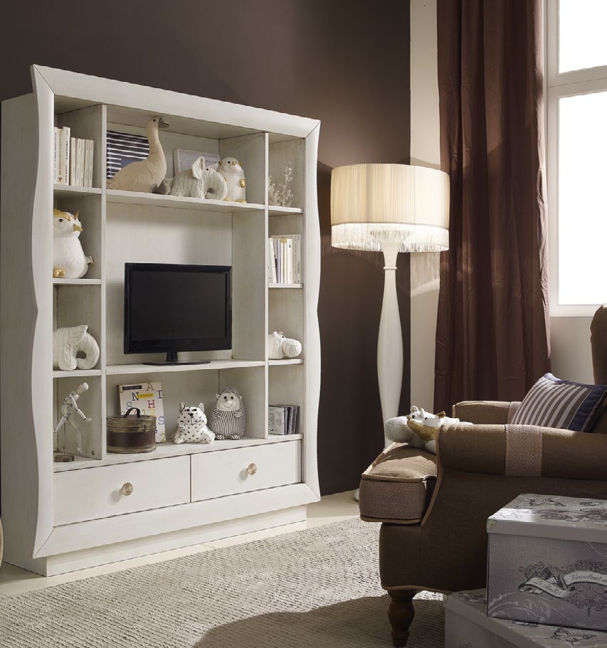 Rack in white color with drawers New Romantic, Arve Style
