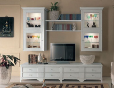 Sofa set in white lacquer made of solid wood and glass Salieri, Arve Style