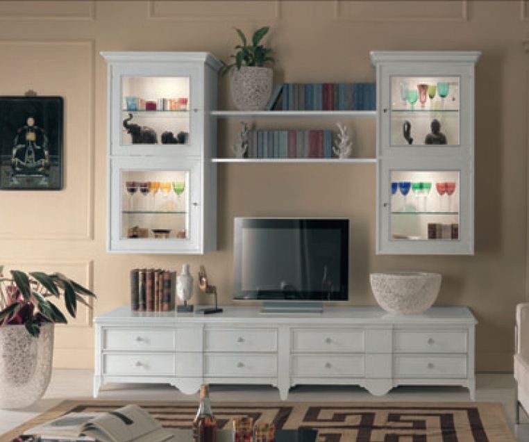 Sofa set in white lacquer made of solid wood and glass Salieri, Arve Style