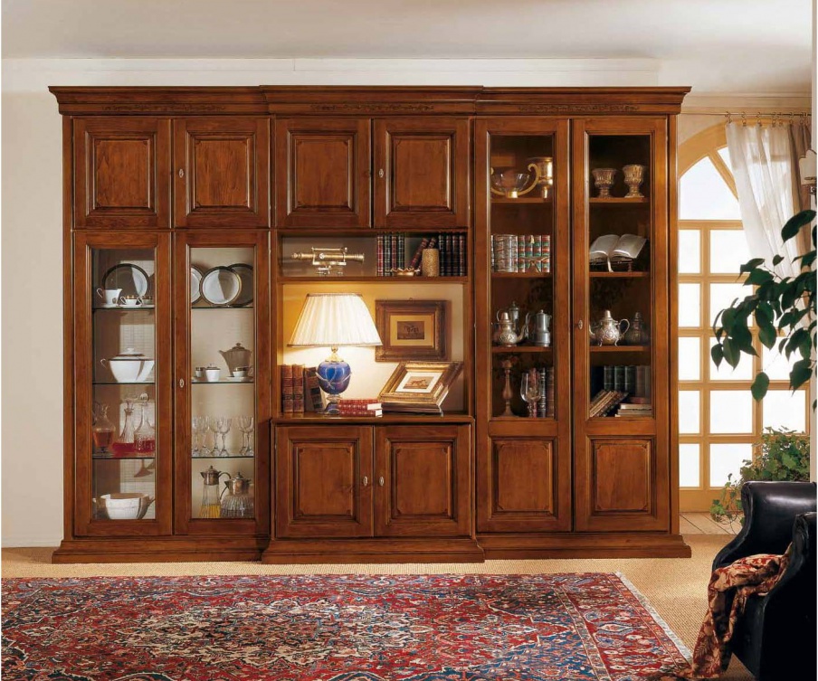 Modular system with bookcase, Mirandola Export