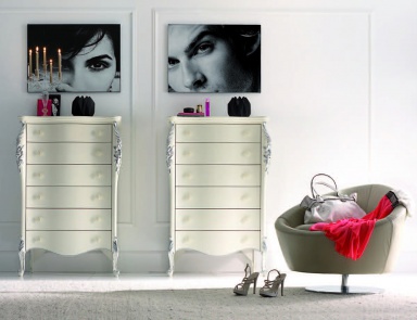 Dresser with 6 drawers in white colour Venere, Arve Style