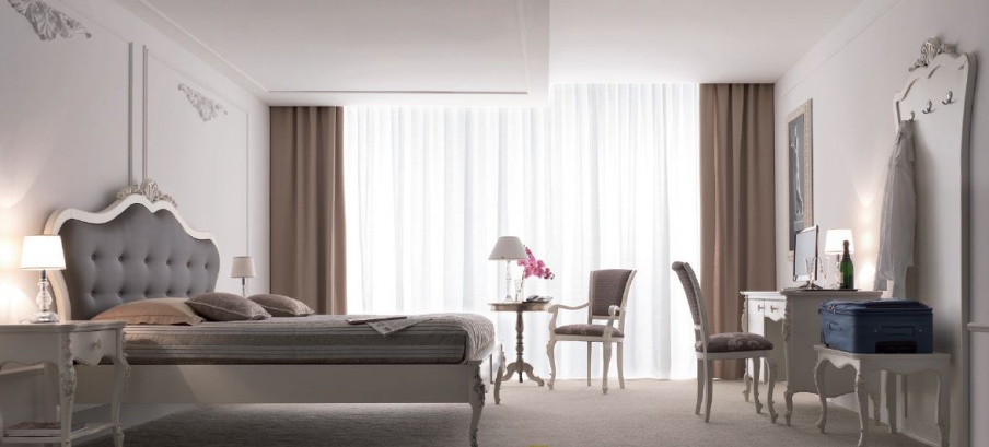 Headsets for rooms in white color with carving Venere, Arve Style