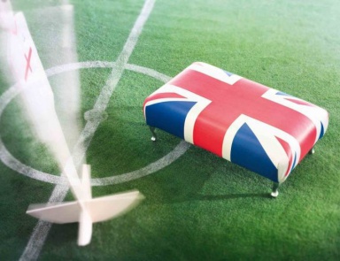 Pouf with frame in solid wood Shoot-out, Modenese Gastone